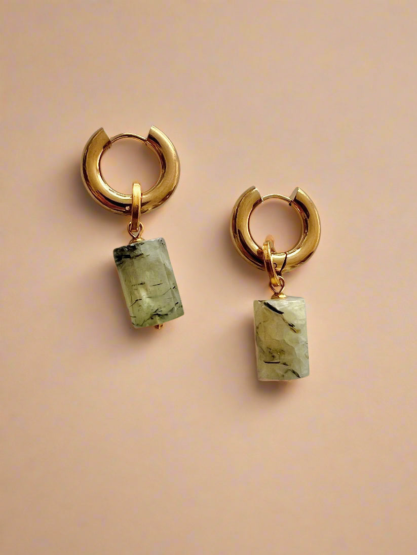 Gemstone Chubby Hoops