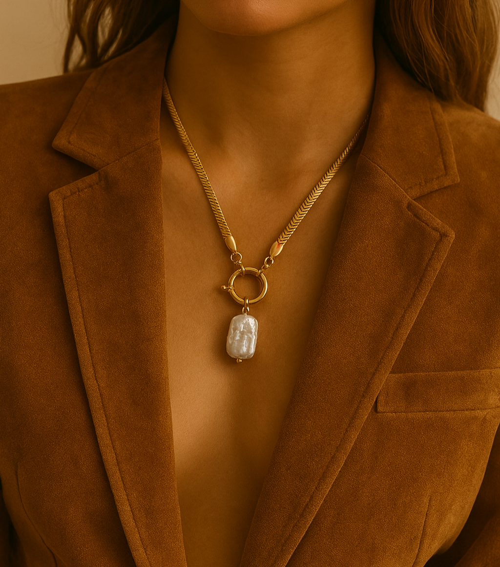 Herringbone Pearl Chain
